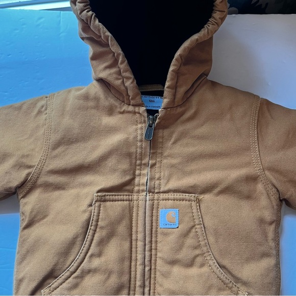 Carhartt Tan Hooded Jacket Size 12M - Picture 2 of 6